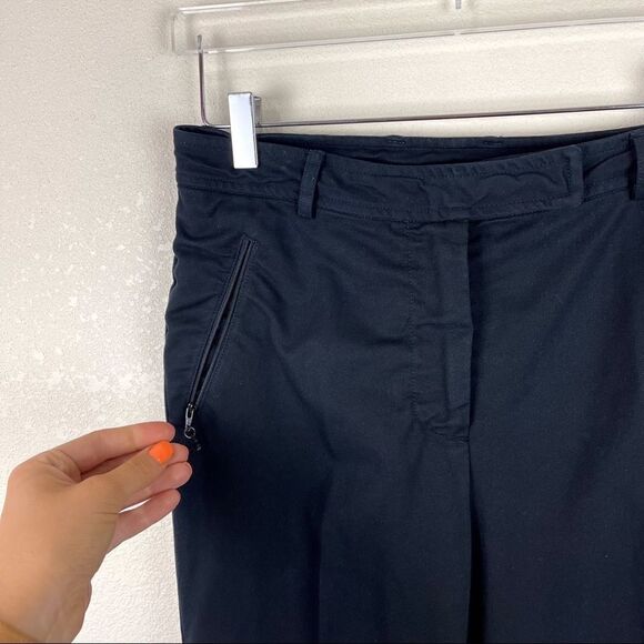 St. John Black Straight Leg Cotton Trousers Slacks Size 4 - Picture 5 of 9